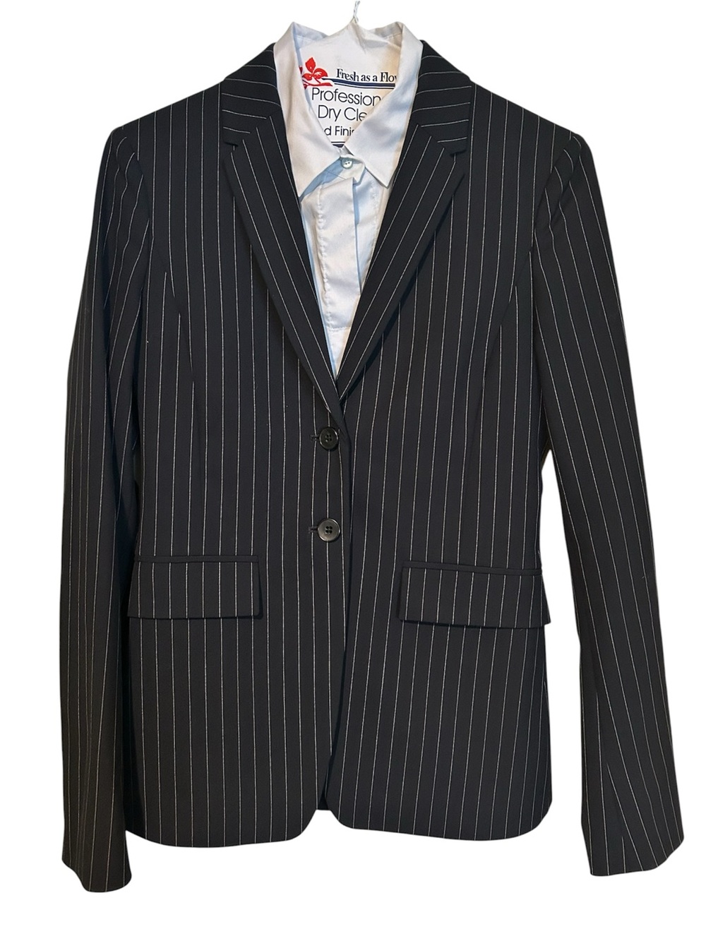 Hugo Boss Black Pinstripe Tailored Women's Blazer With White Dress Shirt